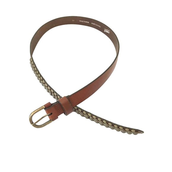 7 HILLS SAN FRANCISCO Women Leather Studded Belt Brass Buckle 28–33” S/M main image 6